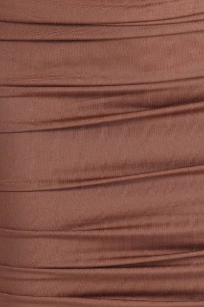 Brown Sugar Ruched Midi Dress