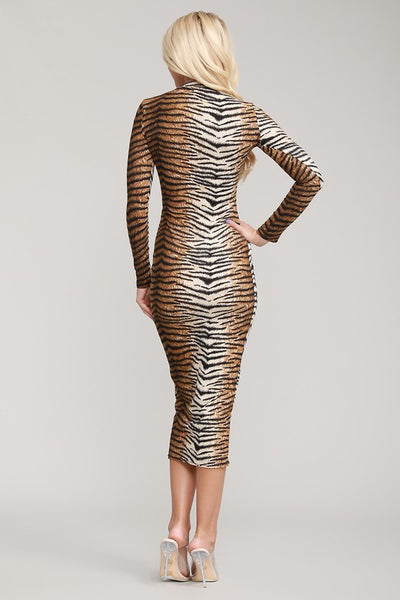 She's All That Tiger Midi Dress